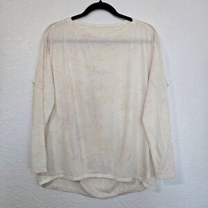 Lululemon 8 Back in Action Long Sleeve Athleisure Top Cream Pink Splatter Dye